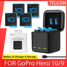 GoPro 10 9 Battery Charger 3 Way Smart Charging Case Rechargeable 1750mAh Battery Storage Box For Go pro Hero 9 10 Accessories GoPro 10 9 Battery Charger 3 Way Smart Charging Case Rechargeable 1750mAh Battery Storage Box For Go pro Hero 9 10 Accessories