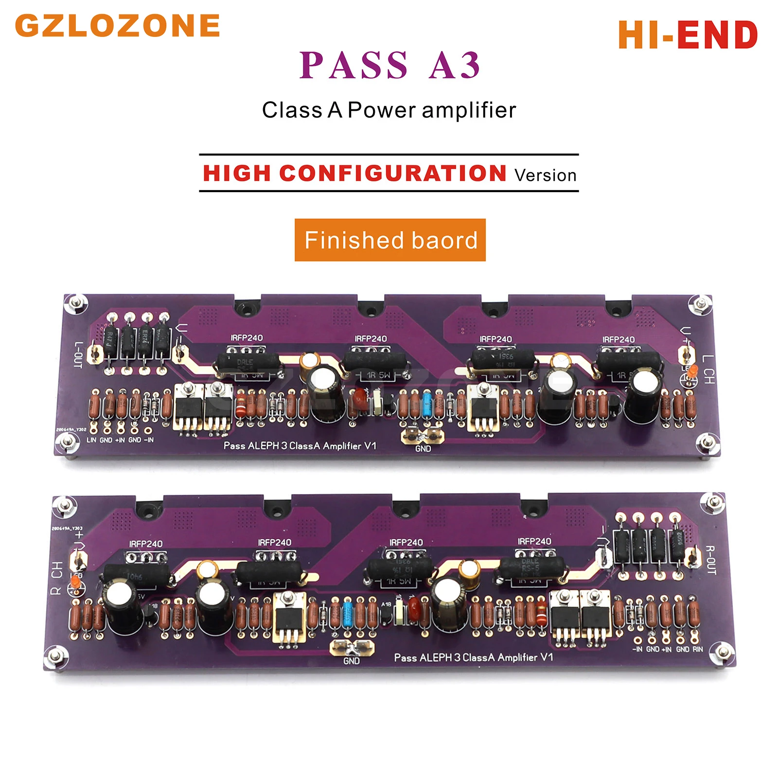 HI-END High configuration ver PASS A3 Pure Class A Power amplifier Base on PASS Labs aleph 3 DIY Kit/Finished board 30W+30W
HI-END High configuration ver PASS A3 Pure Class A Power amplifier Base on PASS Labs aleph 3 DIY Kit/Finished board 30W+30W
