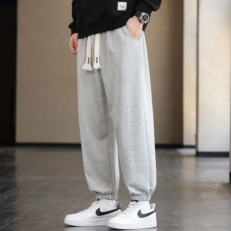 

2024 New Men's Jogger Sweatpants Fashion Drawstring Streetwear Casual Baggy Trousers Male Cotton Loose Harem Pant Korean Y2k