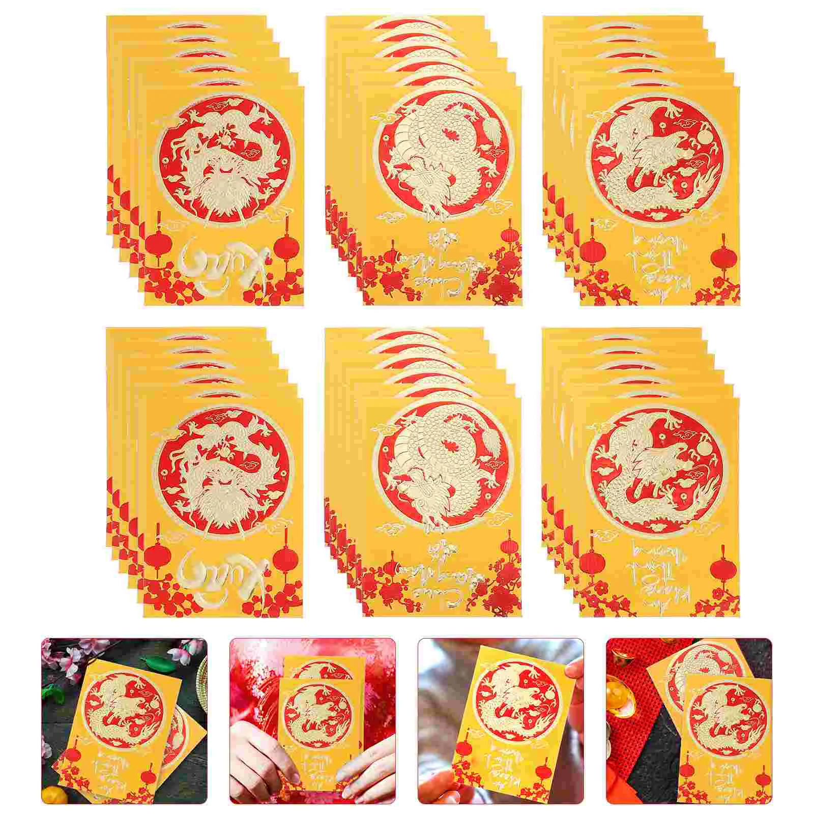 

Multi-trick Red Envelopes The Year of Dragon Luck Money Envelopes Chinese New Year Red Envelopes Paper Red Packets (Mixed Style)