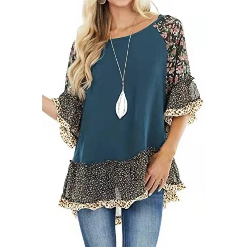 Elegant Fashion Print Spliced Chiffon Blouse Woman Clothing 2024 New Office Lady O-Neck Ruffles Half Sleeve Loose Oversize Shirt
Elegant Fashion Print Spliced Chiffon Blouse Woman Clothing 2024 New Office Lady O-Neck Ruffles Half Sleeve Loose Oversize Shirt