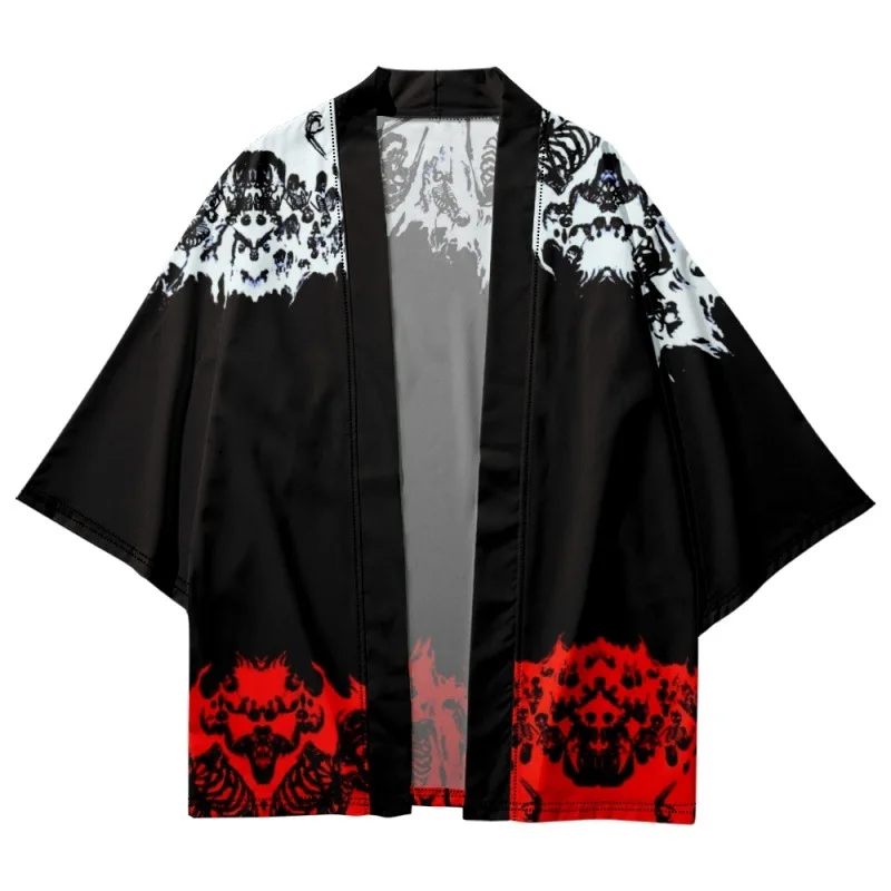 

Японская уличная одежда, кардиган для косплея, хаори, летние модные рубашки с принтом, традиционное кимоно для мужчин и женщин, юката, одежда, Халат