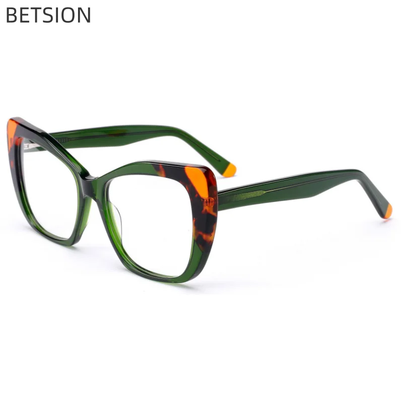 

BETSION Acetate Hand Made Glasses Frame for Women High Quality Prescription Eyeglasses for Men Optical Myopia Glasses Frames