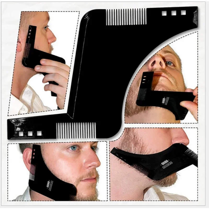 

1pc Men Beard Shaping Styling Template Comb Transparent Men's Beards Combs Beauty Tools for Hair Beard Trim Templates Hairstyles