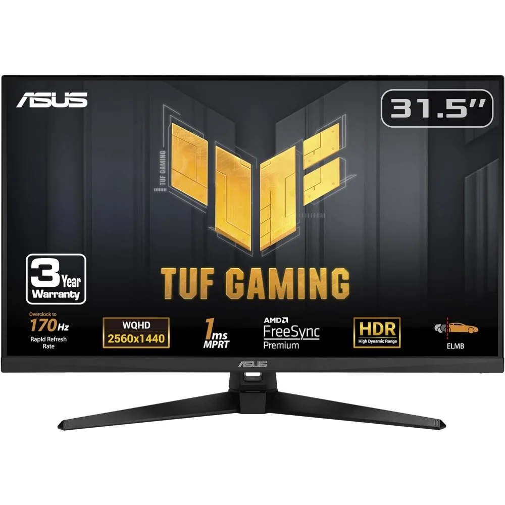 

Монитор TUF Gaming 31,5 дюйма 1440P HDR (VG32AQA1A) - QHD (2560x1440), 170 Гц, 1 мс, крайне низкое размытие движения