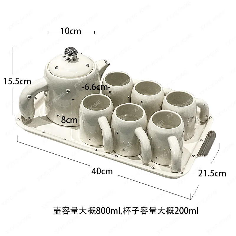 Ceramic Water Set Set Tea Set Household Living Room Cold Kettle Water Cup Teapot Tea Cup
Ceramic Water Set Set Tea Set Household Living Room Cold Kettle Water Cup Teapot Tea Cup