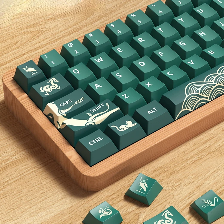 

Animal Forest Theme Keycap Green Style Cherry Profile PBT Material 138/158 Keys Adapted to Mechanical Keyboard