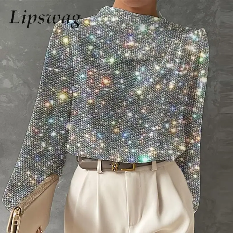 Повседневная Блузка с полувысоким воротником и буффами на плечах, женские модные блестящие свободные топы, пуловер, Офисная женская элегантная рубашка с длинным рукавом
Повседневная Блузка с полувысоким воротником и буффами на плечах, женские модные блестящие свободные топы, пуловер, Офисная женская элегантная рубашка с длинным рукавом