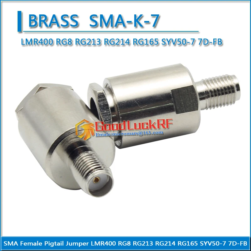 1X Pcs RF Connector SMA Female plug Clamp Solder for LMR400 RG8 RG213 RG214 RG165 SYV50-7 7D-FB Cable Coax Brass silver
1X Pcs RF Connector SMA Female plug Clamp Solder for LMR400 RG8 RG213 RG214 RG165 SYV50-7 7D-FB Cable Coax Brass silver