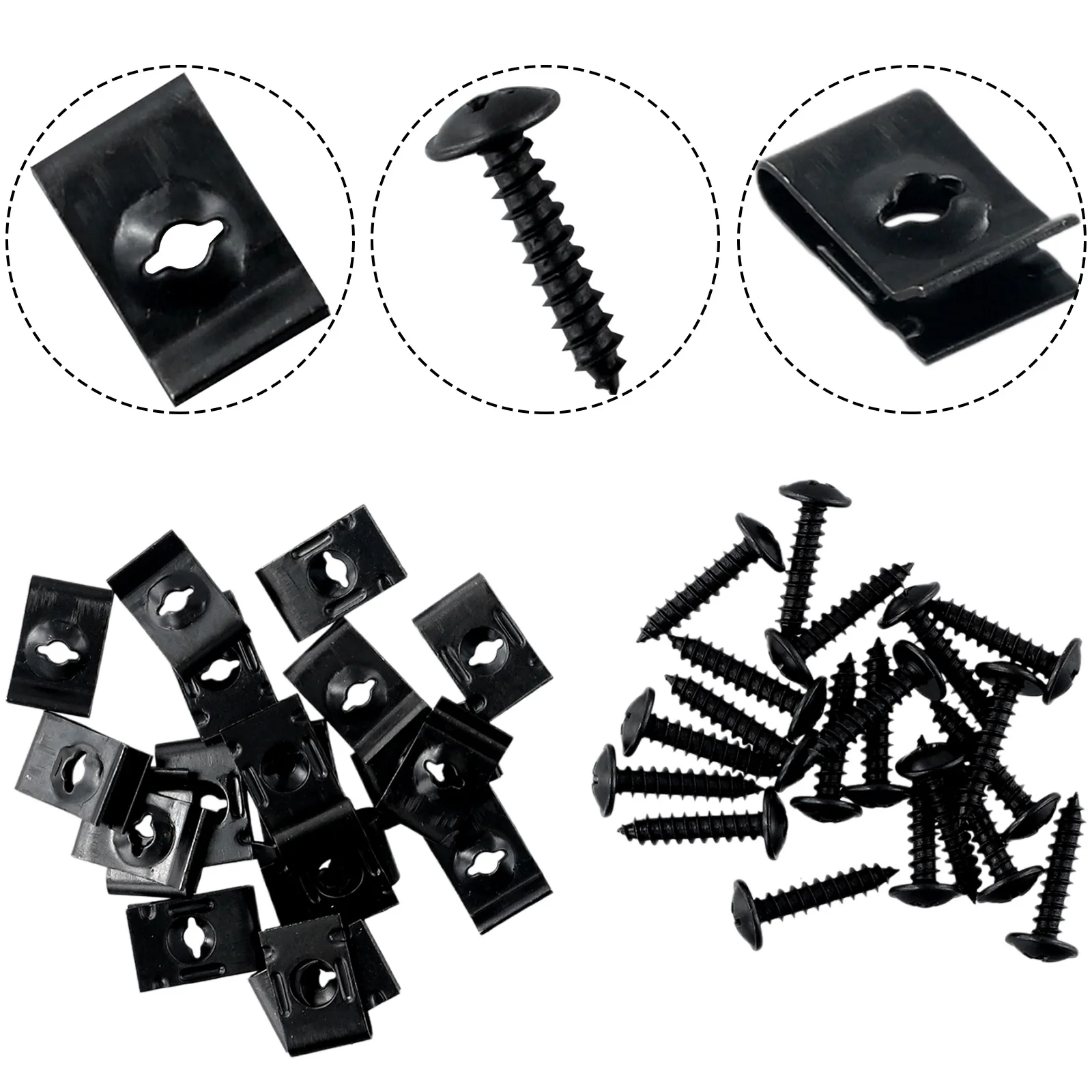 Screws U-type Clips High Quality U-type Clips Black Car Bumper Fender Trim Metal Panel Fasteners Parts Replacement
Screws U-type Clips High Quality U-type Clips Black Car Bumper Fender Trim Metal Panel Fasteners Parts Replacement