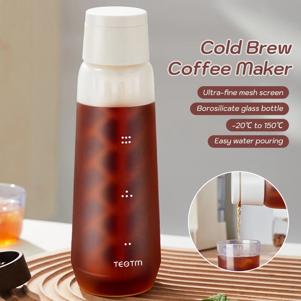 750ml Cold Brew Iced Coffee Maker Iced Tea Maker Coffee Kettle With Filter Screen Glass Water Bottles For Home Office Travel
750ml Cold Brew Iced Coffee Maker Iced Tea Maker Coffee Kettle With Filter Screen Glass Water Bottles For Home Office Travel