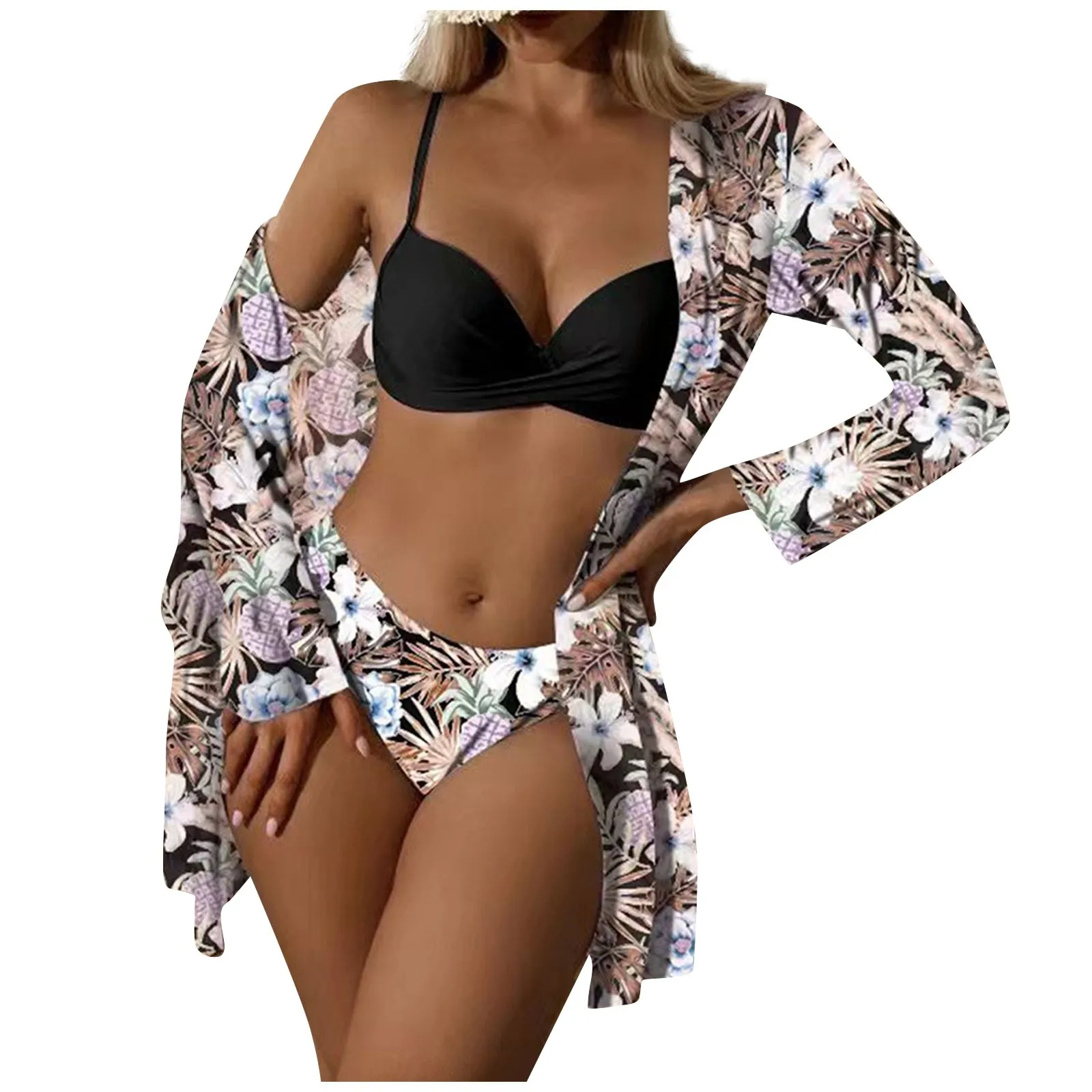 

Women's Bikini Floral Sexy Quick-drying Swimsuit 3-piece Set trajes de baño 2023 mujer conjuntos de biquínis купальник женский