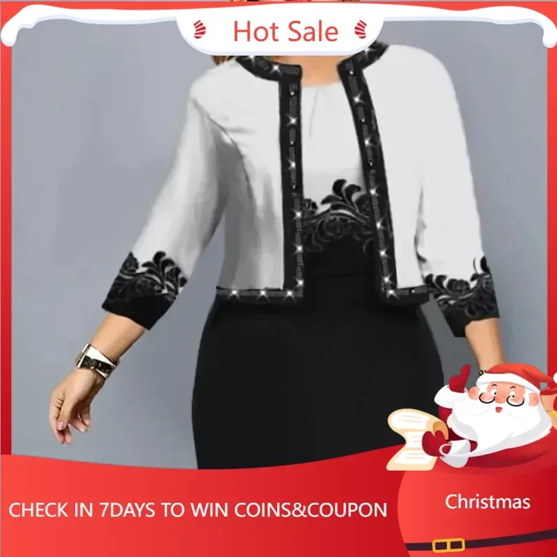 African Dress Set Clothes Women 3/4 Sleeve Jacket Tops And Dress Suit Autumn New Print Fashion Office Lady African Outfits 2024
African Dress Set Clothes Women 3/4 Sleeve Jacket Tops And Dress Suit Autumn New Print Fashion Office Lady African Outfits 2024