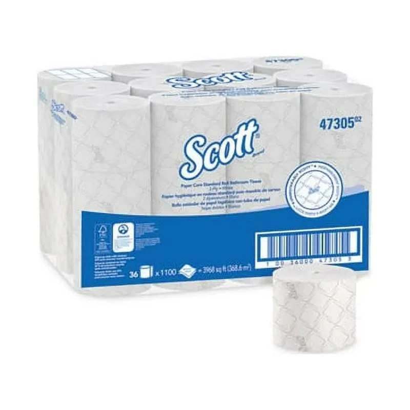 Scott Pro Small Core High Capacity/SRB Bath Tissue Paper Septic Safe, 2-Ply, White, 1,100 Sheets/Roll, 36 Rolls/Carton 
Scott Pro Small Core High Capacity/SRB Bath Tissue Paper Septic Safe, 2-Ply, White, 1,100 Sheets/Roll, 36 Rolls/Carton