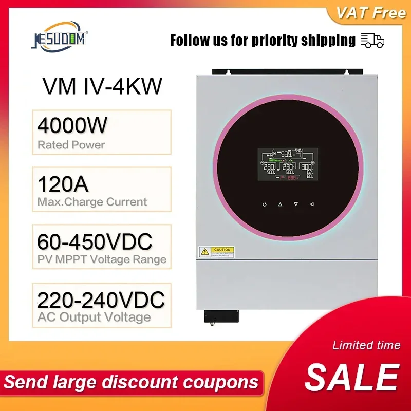 YYHC Jesudom Plus 4KW 6KW 24V48V Home Solar Hybrid Inverter MPPT 120A PV 500V Built-in WIFI Off Grid Solar System Dual Output
YYHC Jesudom Plus 4KW 6KW 24V48V Home Solar Hybrid Inverter MPPT 120A PV 500V Built-in WIFI Off Grid Solar System Dual Output