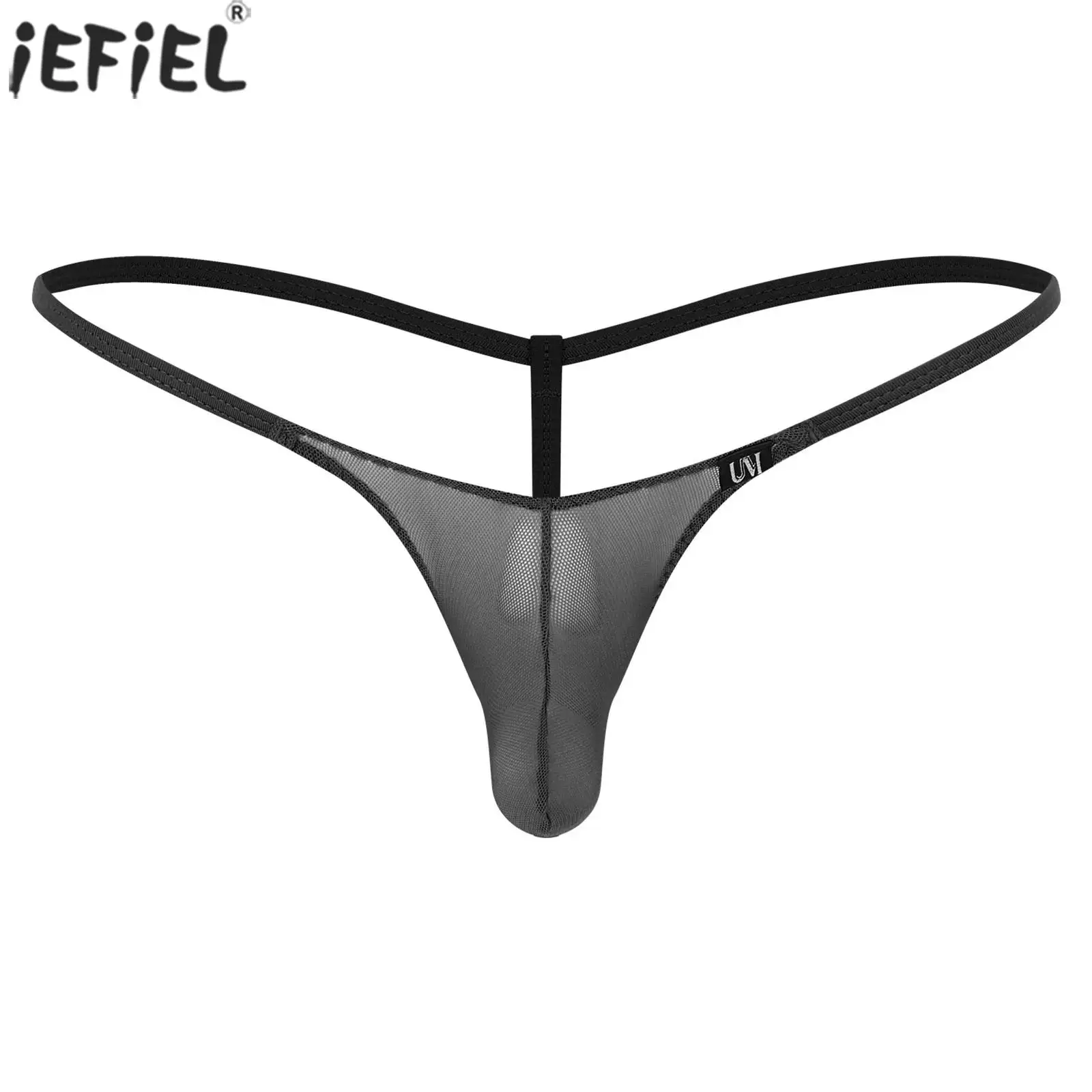 

Men Underwear Thongs See Through Male Sexy Transparent Bulge Pouch Thong Sheer Panties Low Waist Mesh Gay G-string Underpants