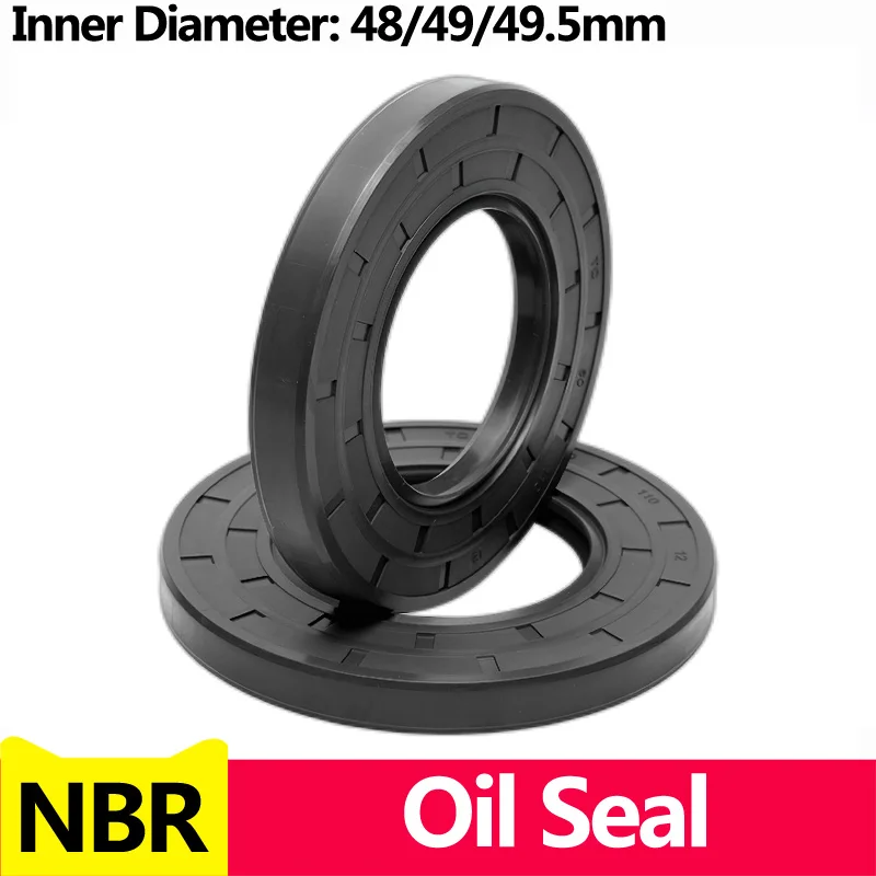 

NBR Framework Oil Seal TC Nitrile Rubber Cover Double Lip with Spring for Bearing Shaft,ID*OD*THK 48/49/49.5mm