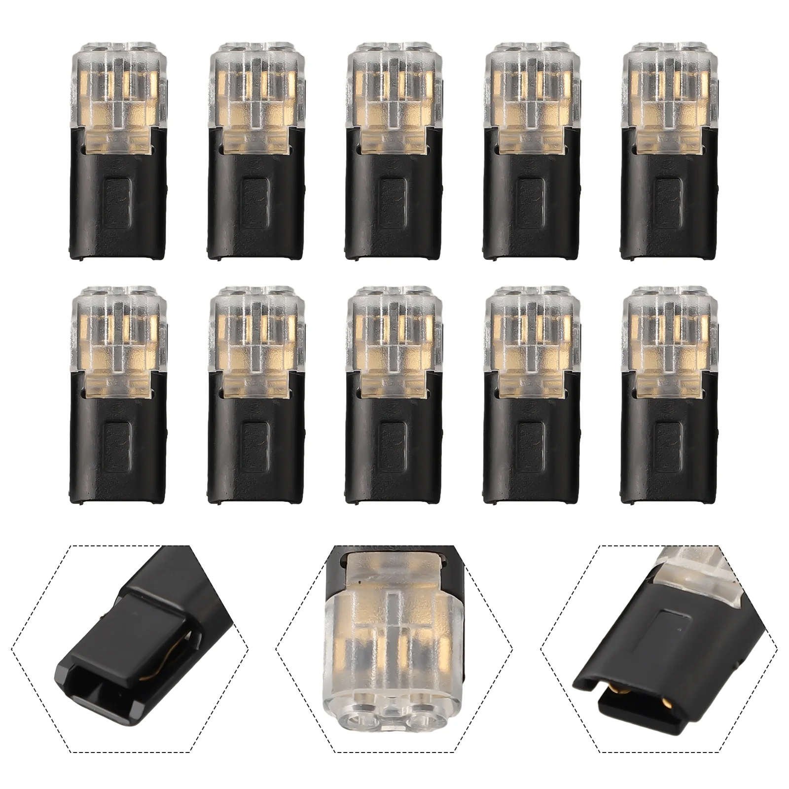 10pcs Double Wire Plug In Connector With Locking Buckle Reusable For Neat Household Building Wiring Flame Retardant Waterproof
10pcs Double Wire Plug In Connector With Locking Buckle Reusable For Neat Household Building Wiring Flame Retardant Waterproof