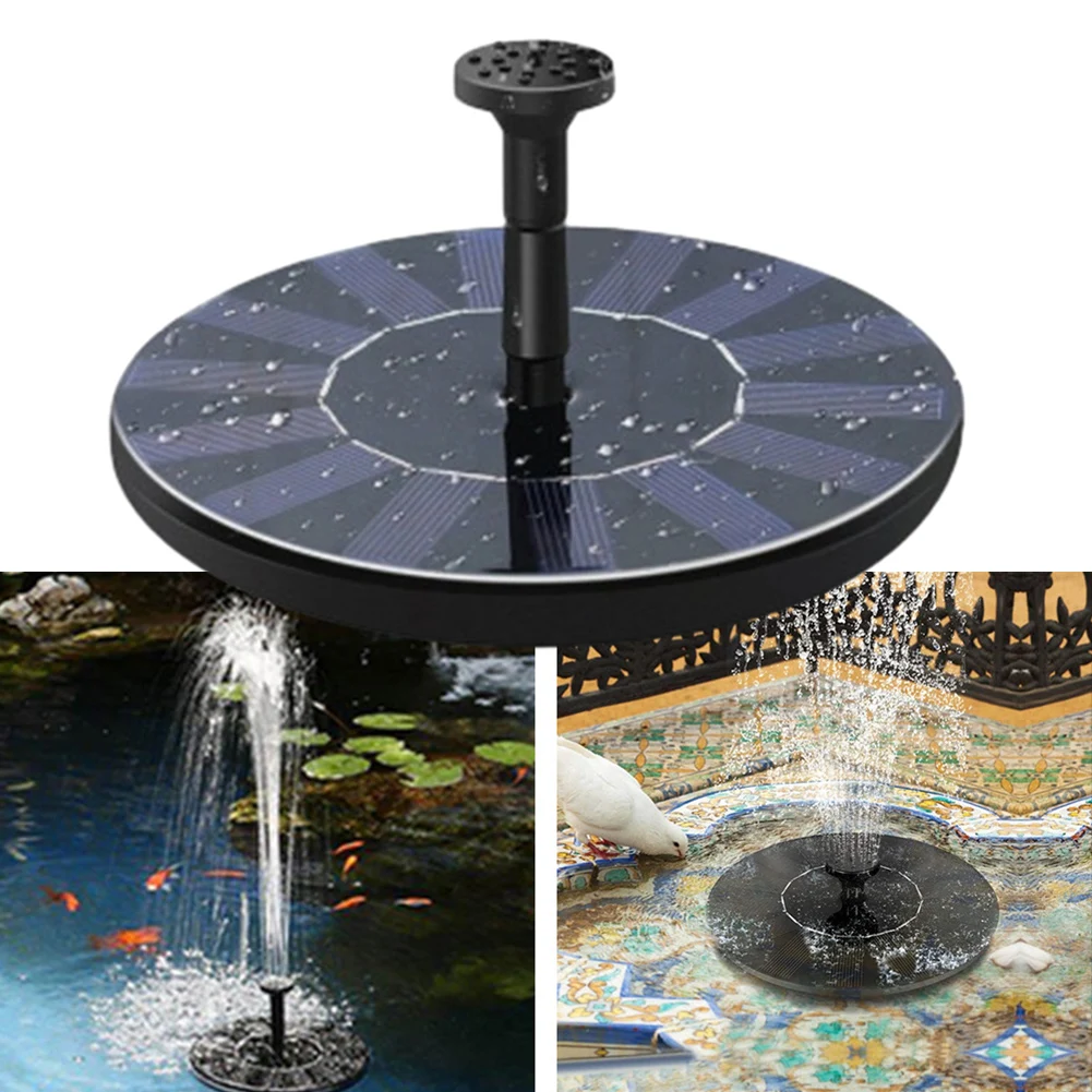 

Mini Solar Water Fountain Pool Pond Waterfall Fountain 7V 1.5W 150L/H Garden Decor Bird Bath Solar Powered Fountain With 6 Nozzl