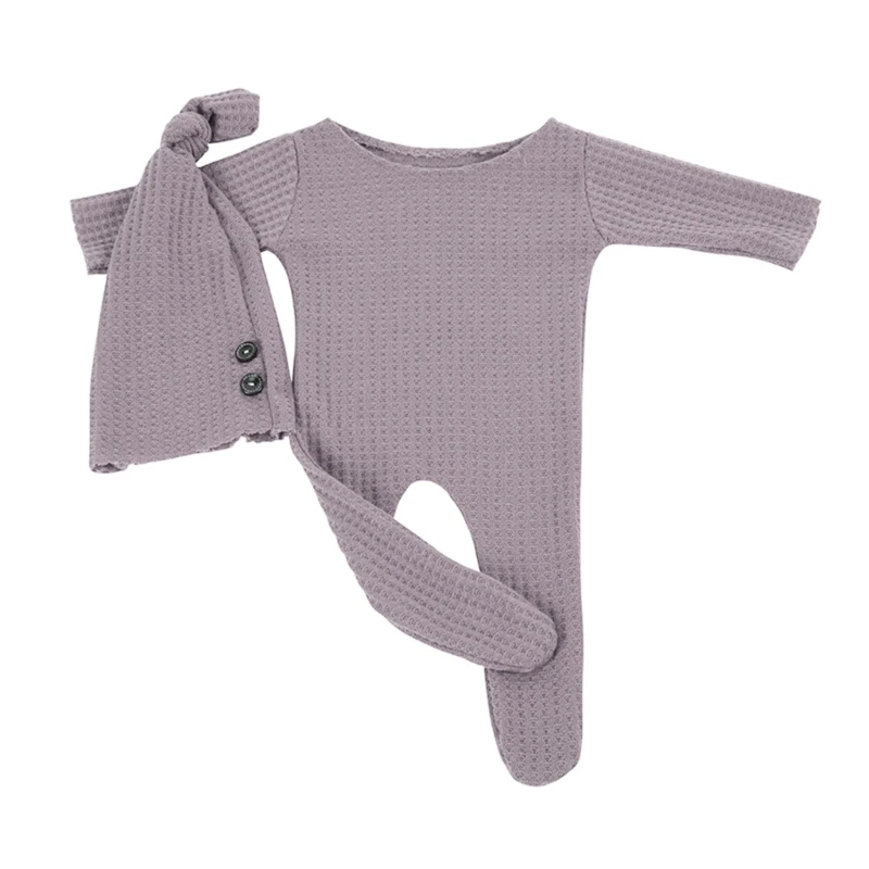 

Baby Boy Girl Romper Hat Set for Infants Photo Fotografia Knit Clothing
