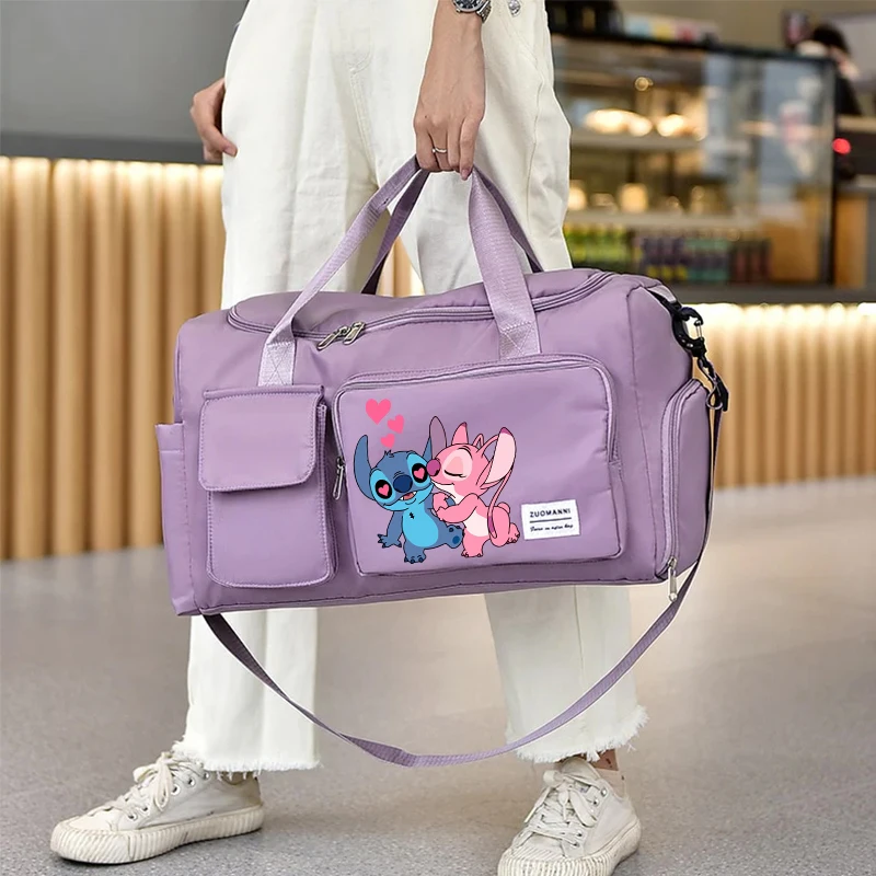 Women Disney Lilo&stitch Carry on Travel Bag Large Capacity Gym Weekend Duffle Bags with Shoe Compartment Sport Fitness HandBag Women Disney Lilo&stitch Carry on Travel Bag Large Capacity Gym Weekend Duffle Bags with Shoe Compartment Sport Fitness HandBag