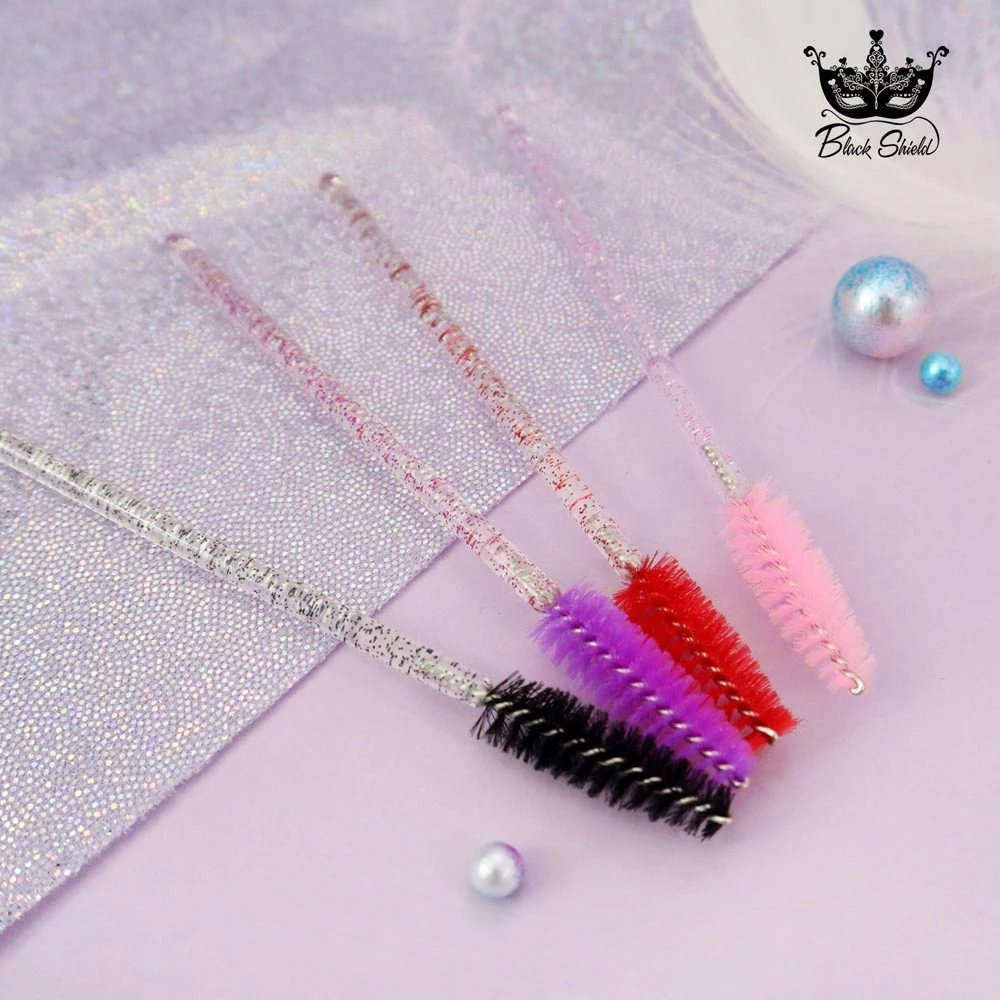 

50 Pcs Disposable Crystal Eyelash brush Mascara Wands Applicator Diamond Eye Lash brushes Eyelash Extension women Makeup tools