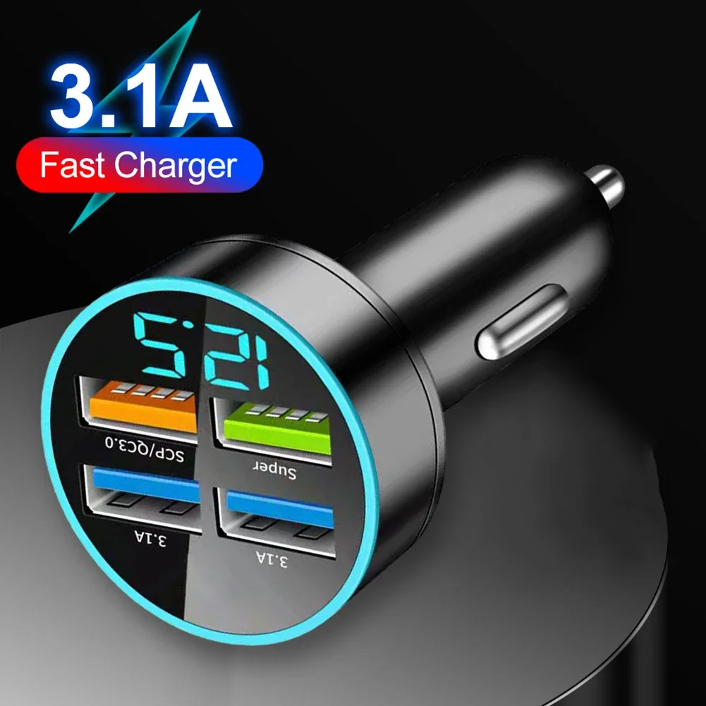 1pc 12-24V 15.5W 3.1A 4-USB Port 4-in-one Car Charger Black ABS + Aluminum Alloy Universal Socket Adapter 4*4*6cm Mini Portable
1pc 12-24V 15.5W 3.1A 4-USB Port 4-in-one Car Charger Black ABS + Aluminum Alloy Universal Socket Adapter 4*4*6cm Mini Portable