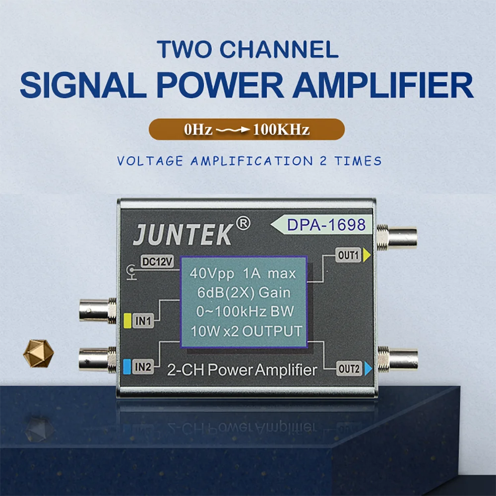 JUNTEK DPA-1698 Dual Channel DDS Function Signal Generator Power Amplifier DC Power Amplifier 40V Signal Generators High Power
JUNTEK DPA-1698 Dual Channel DDS Function Signal Generator Power Amplifier DC Power Amplifier 40V Signal Generators High Power