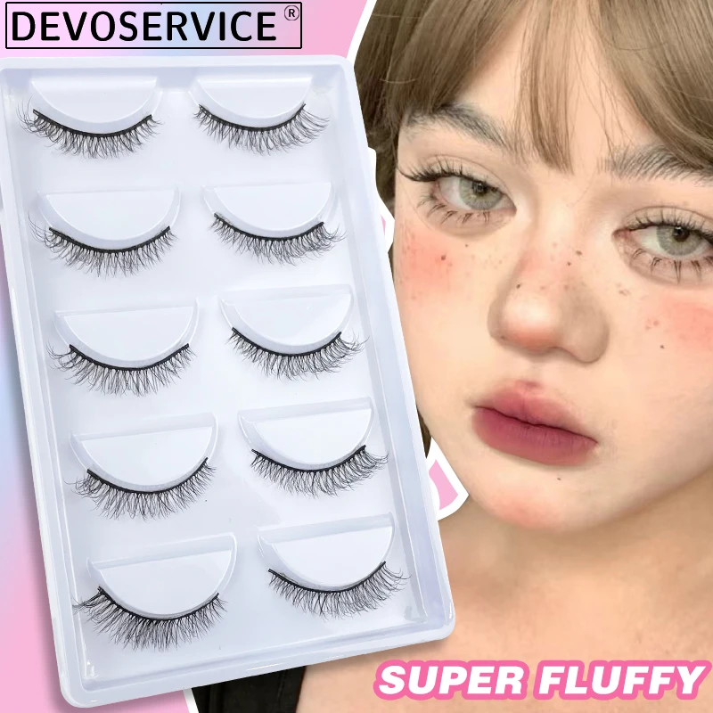 

DEVOSERVICE 3D Mink Lashes 5 Pairs Natural Soft Eyelash Dramatic False Eyelashes Faux Cils Make Up Eyelash Extension Maquiagem