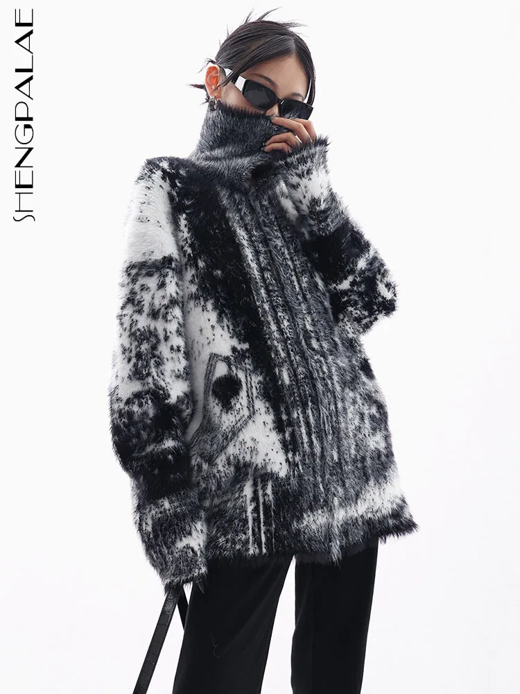 SHENGPALAE Contrast Color Mink Hair Knit Sweater For Women Autumn 2024 New Thicken Temperament Versatile Mohair Cardigan 5R5993
SHENGPALAE Contrast Color Mink Hair Knit Sweater For Women Autumn 2024 New Thicken Temperament Versatile Mohair Cardigan 5R5993