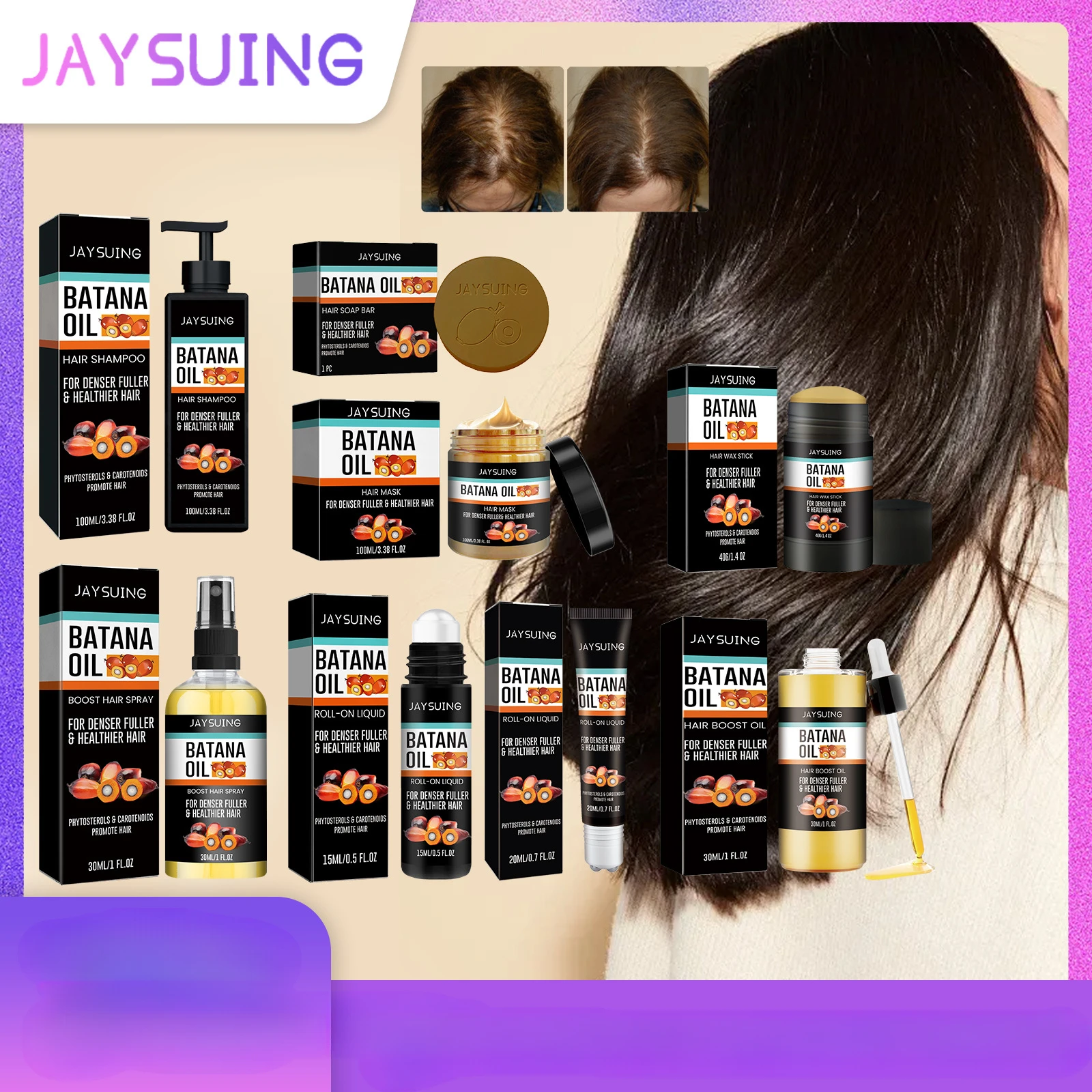 

Jaysuing Hair Loss Product Series - Your Solution To Dry and Frizzy Hair with Intensive Moisturizing and Repairing Hair Growth