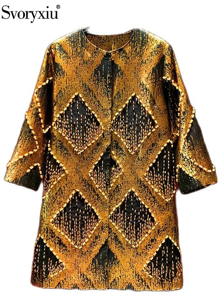 Svoryxiu Fashion Designer Autumn Winter Vintage Gorgeous Print Medium And Long Trench Coat Women O-Neck Beading Straight Trench
Svoryxiu Fashion Designer Autumn Winter Vintage Gorgeous Print Medium And Long Trench Coat Women O-Neck Beading Straight Trench