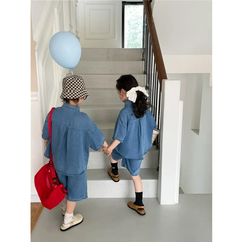 Children's Set 2023XDJ Boys and Girls' Tencel Denim Two Piece Thin Short Sleeve Fashion boutique kids clothing designer clothes
Children's Set 2023XDJ Boys and Girls' Tencel Denim Two Piece Thin Short Sleeve Fashion boutique kids clothing designer clothes