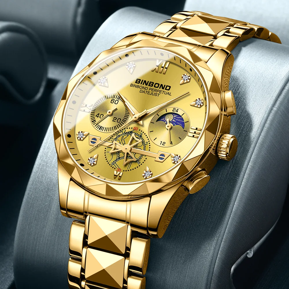 Fashion New Men's Diamond Quartz Watch Versatile Trend Six Pin Timing Casual Hand Clock Business Waterproof Gift Wristwatch
Fashion New Men's Diamond Quartz Watch Versatile Trend Six Pin Timing Casual Hand Clock Business Waterproof Gift Wristwatch