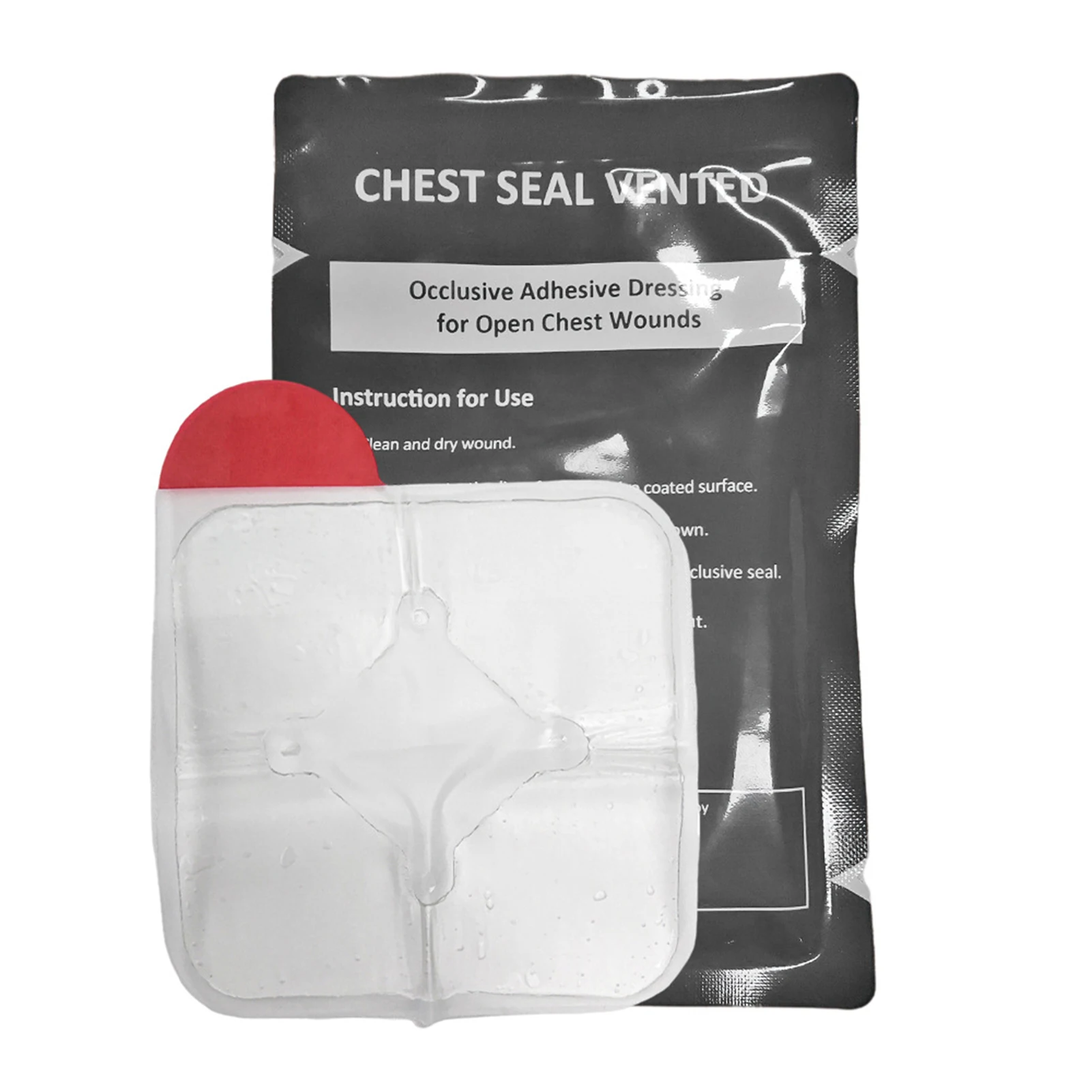 

Chest Seal Quick Useful Chest Wound Emergency Occlusive Dressing Bandage First Aid Kit Accessories With Vent for Camping Hiking