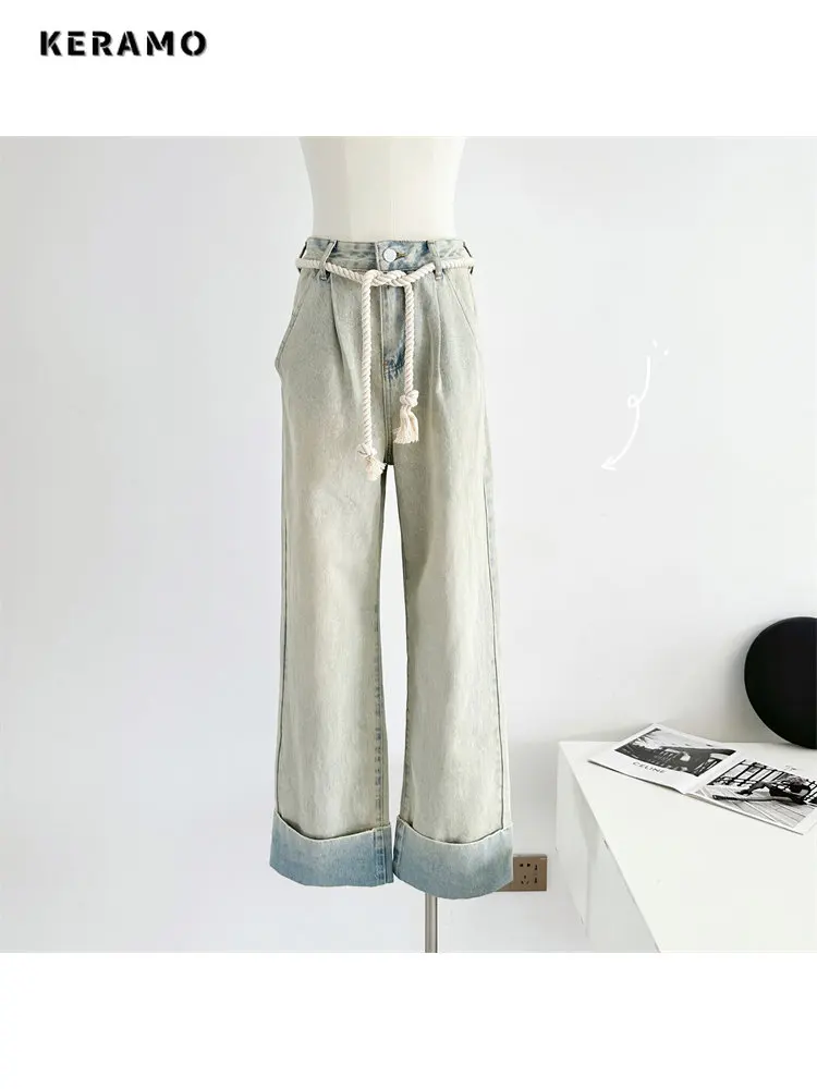 American Vintage High Waist Straight Jeans Pants Women's Casual Baggy Y2K Wide Leg Grunge Streetwear Lace-up Denim Trouser
American Vintage High Waist Straight Jeans Pants Women's Casual Baggy Y2K Wide Leg Grunge Streetwear Lace-up Denim Trouser