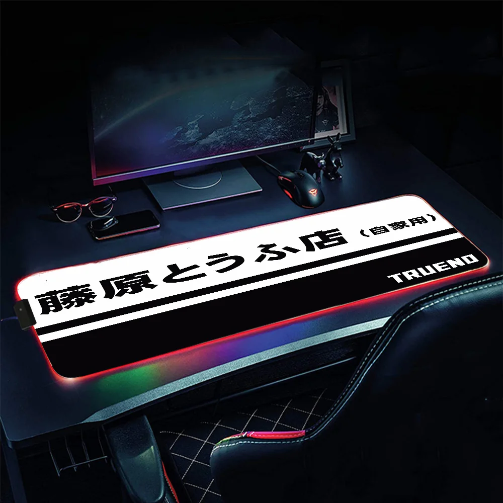 

Anime Initial D LED Gaming Mousepads Large Desk Mat PC Gamer XL Mousepad RGB Mouse Pad Luminous Mouses Mice Mats With Backlight