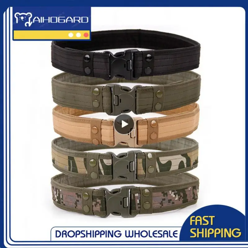 

Quick Release Military Tactical Belt Army Style Combat Belts Fashion Men Camouflage Canvas Waistband Outdoor Hunting Waist Strap