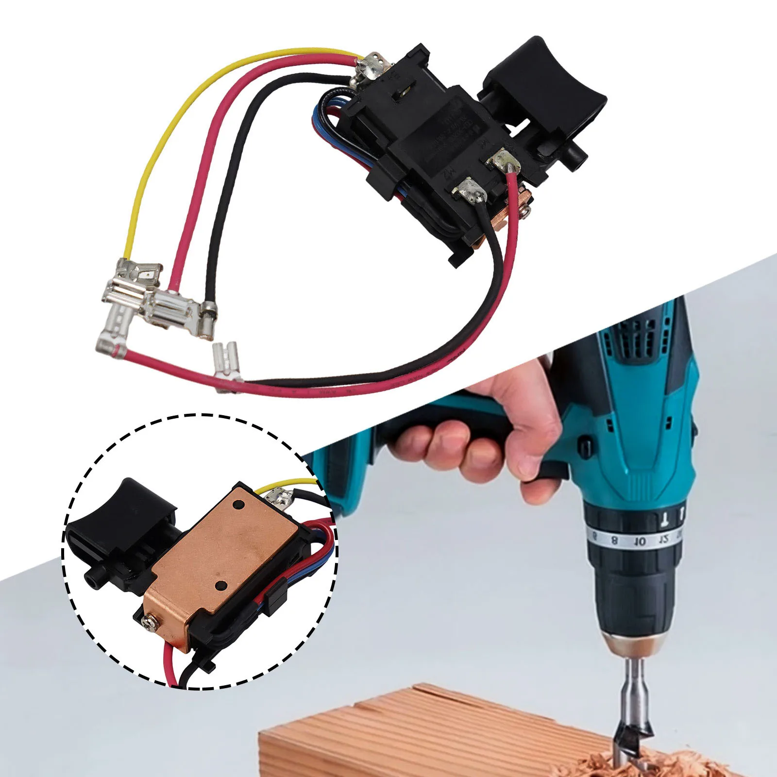 Переключатель для беспроводной дрели-шуруповерта Makita 638887-6 HP457D DF457D DF347DWE 6388876, Сменный переключатель, аксессуары для электроинструментов
Переключатель для беспроводной дрели-шуруповерта Makita 638887-6 HP457D DF457D DF347DWE 6388876, Сменный переключатель, аксессуары для электроинструментов