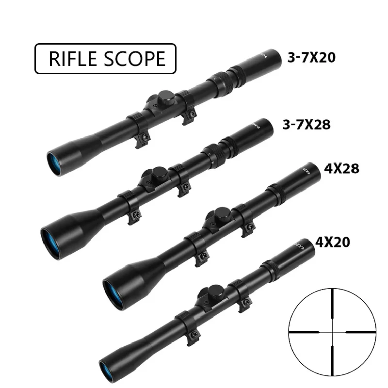 

4x20 Hunting Scopes 3-7x28 Tactical Riflescope 4x28 Reflex Crosshair Rifle Scope Optics Sights Fit 11mm Rail Gun Airsoft