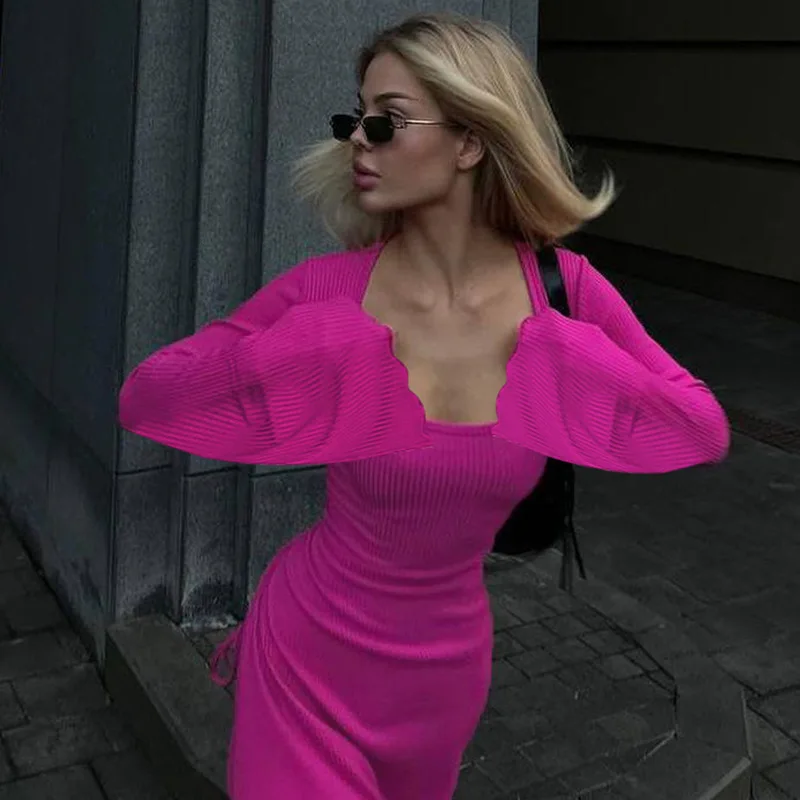 Fashion Women Flare Sleeve Maxi Dress Slim Lace-Up Straps Elegant Casual Long Dresses Winter Chic Birthday Solid Vintage Vestido
Fashion Women Flare Sleeve Maxi Dress Slim Lace-Up Straps Elegant Casual Long Dresses Winter Chic Birthday Solid Vintage Vestido