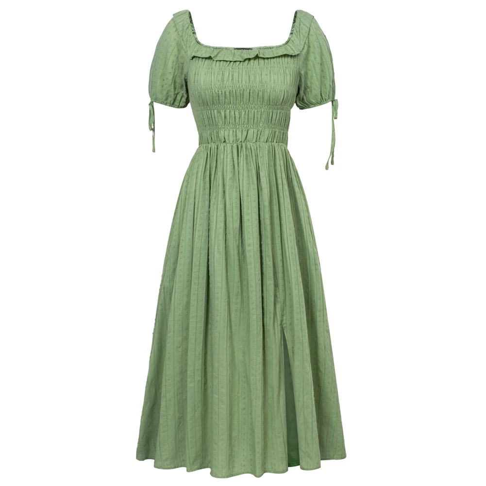 SD Dress Women Front Slit Cotton Dress Short Sleeve Puff Sleeve Square Neck Pleated A-line Dress High Waist Vintage Dresses
SD Dress Women Front Slit Cotton Dress Short Sleeve Puff Sleeve Square Neck Pleated A-line Dress High Waist Vintage Dresses