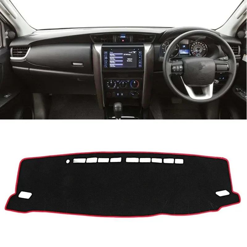 

Dashboard Cover Mat Pad Dash Dashmat Sun Shade Instrument Carpet Protect Car Accessories For Toyota Fortuner SW4 2016 2017 2018