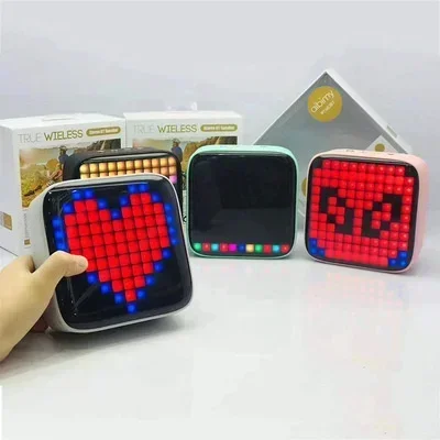 

Square led creative wireless subwoofer bluetooth speaker tweeter speaker lovely color lamp new gift Bluetooth mini pixel sound