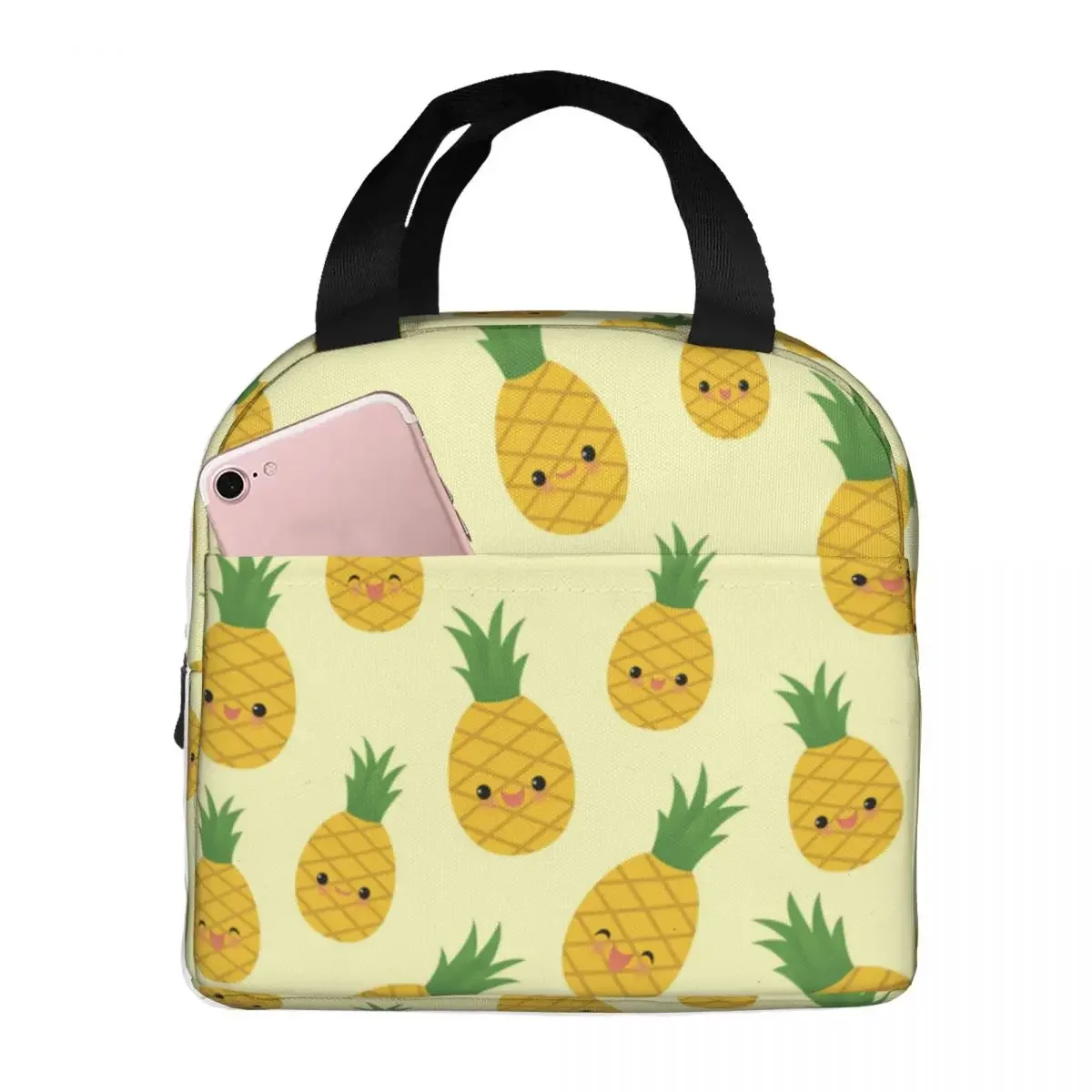 Lunch Bag for Men Women Smiling Pineapples Thermal Cooler Portable Picnic Oxford Tote Handbags
Lunch Bag for Men Women Smiling Pineapples Thermal Cooler Portable Picnic Oxford Tote Handbags