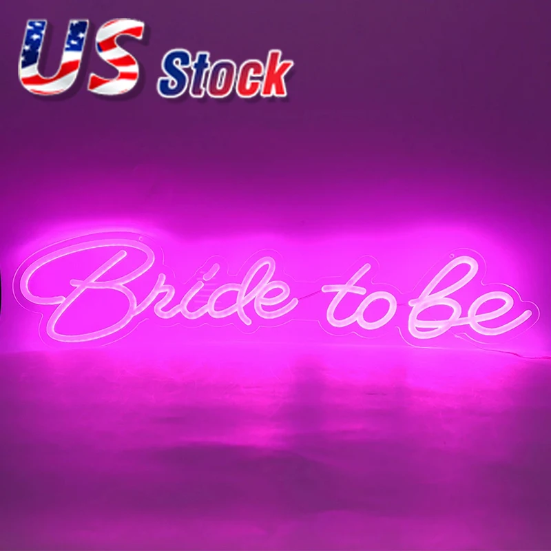 

US Stock Bride to be LED Neon Signs Pink Integrative Sign 6.53X15.63+5.39X11.97 inches for Weeding Party Decoration Lights Lamp