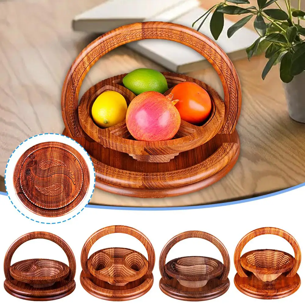 

Collapsible Pakistani Wood Foldable Fruit Apple Basket Folding Bamboo Fruit Bowl Trivet Picnic Basket For Fruits Vegetables Q2G7