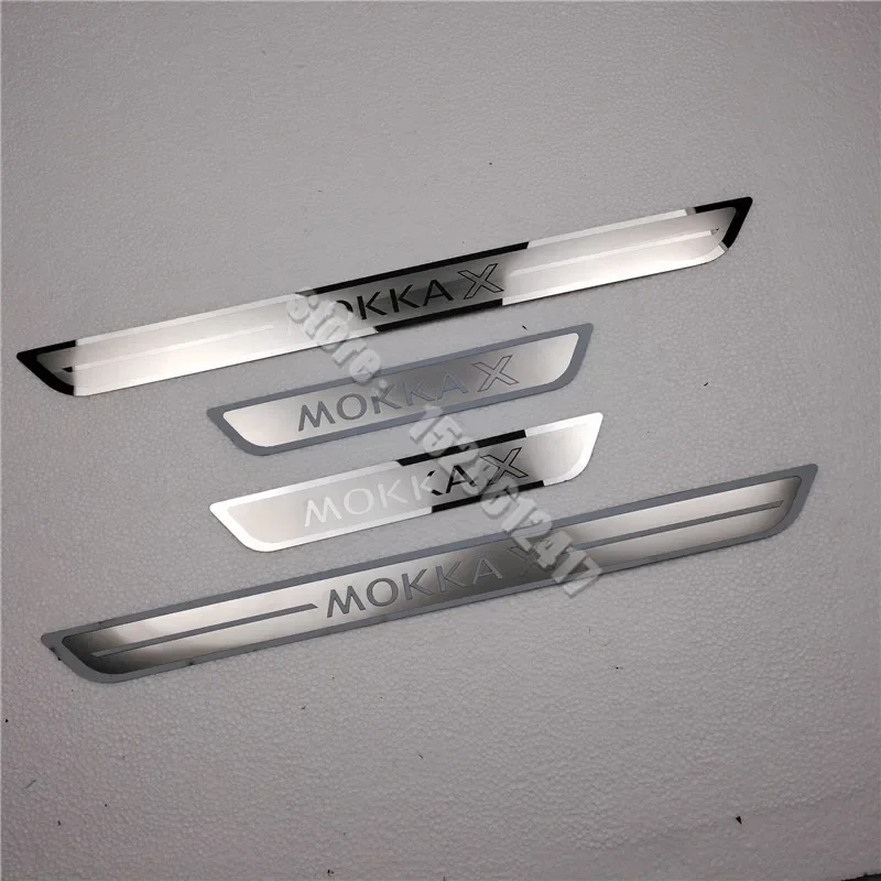 

For Opel Vauxhall Mokka X 2012-2023 Door Sill Scuff Plate Trim Stainless Threshold Pedal Entry Guards Protector Car Accessories