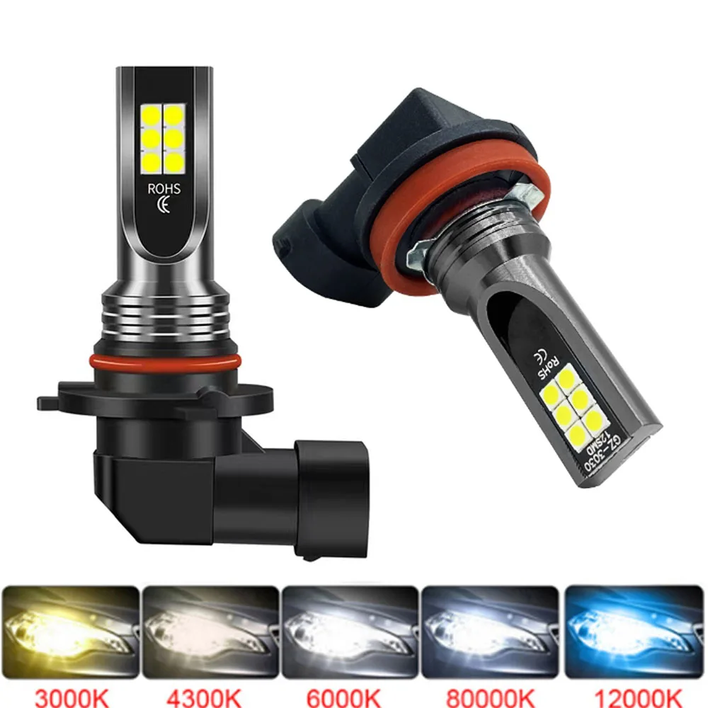 

2Pcs 9005 9006 H11 H8 LED Car Fog Light H9 H10 H1 H3 Bulbs DRL H4 H7 Auto Headlight Driving Running Lamps 6000K 8000LM 80W 12V