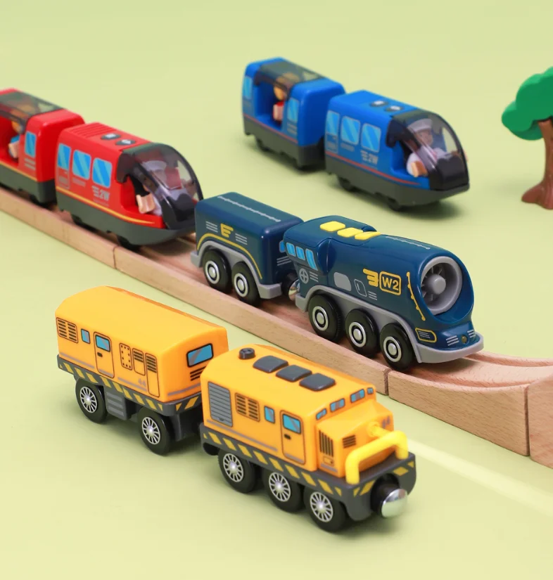 Voice broadcast sound electric train with carriage and villain compatible brand wooden track toy car small train toy
Voice broadcast sound electric train with carriage and villain compatible brand wooden track toy car small train toy